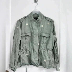 Rails Sahara Daisy-Embroidered Utility Linen Jacket